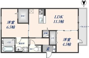 ボースウィングス竹渕東の物件間取画像